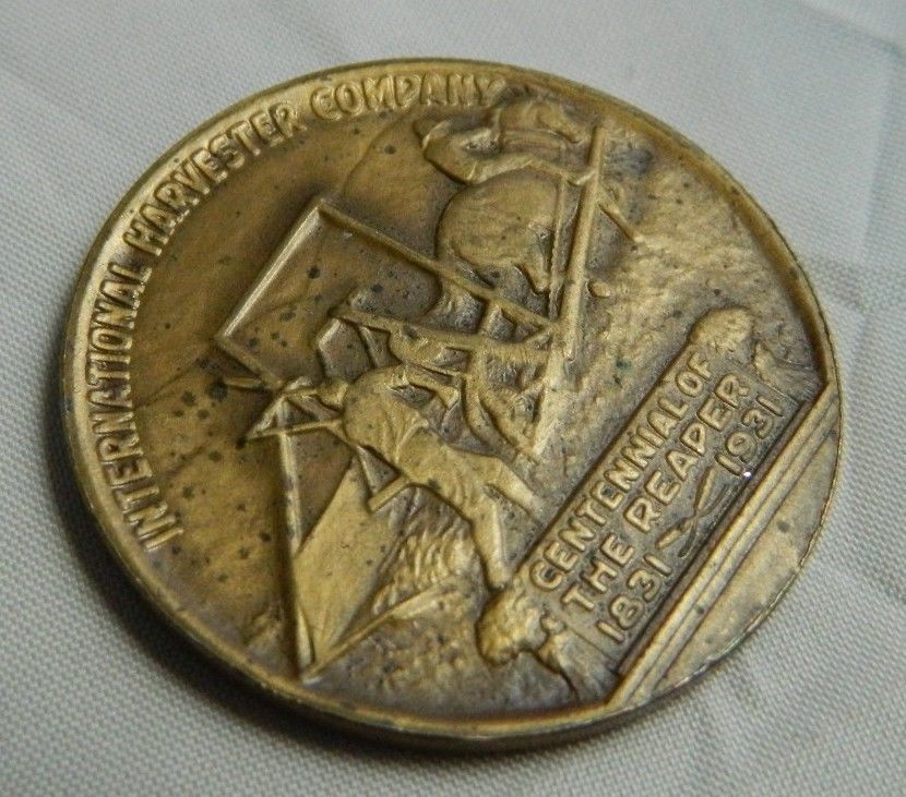 Rare 1931 Cyrus Hall McCormick International Harvester Reaper Medallion ...