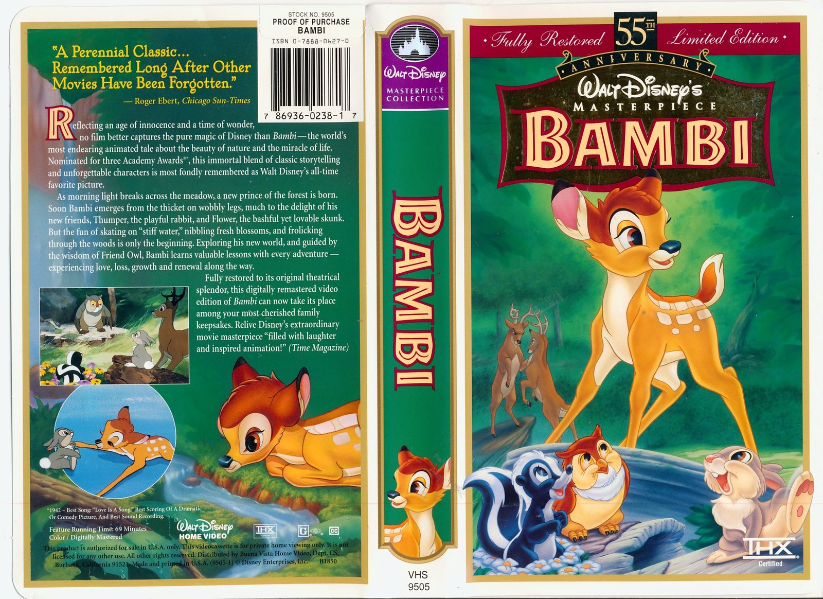 Walt Disneys Bambi 55th Anniversary Limited Edition Vhs Vhs Tapes 