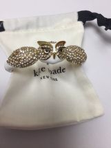 KATE SPADE 12K Gold Plated Star Bright Owl Hinge Bangle Bracelet w/KS Du... - $52.00