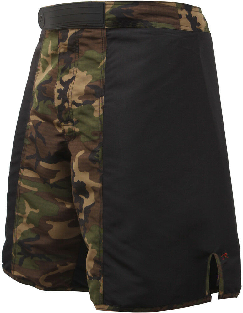 Camo MMA Fighting Shorts Lightweight Ripstop Army Black / Woodland ...