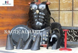 NauticalMart Roman King Achilles Troy Helmet W/Black Plume+ Muscle Armor+ Shield