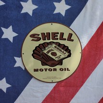 Vintage 1902 Shell Automobile Motor Engine Oil Fuel Porcelain Gas & Oil Sign - $125.00