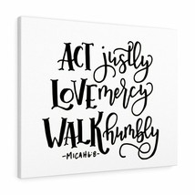 Scripture Lona Actuando Justly Amor Misericordia Walk Humbly Micah 6:8 Pared - $66.19+