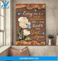 Jesus - Blue butterfly and white flowers - Every day is a new beginning - Portra - $49.99