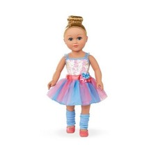 My Life As Ballerina 18” Doll Blonde W Blue Eyes Pink/blue Tutu & Leg Warmers - $34.60