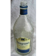 Empty Clear Iridescent Hatch Pattern Glass 1.75 L Seagram&#39;s Extra Dry Gi... - $9.00