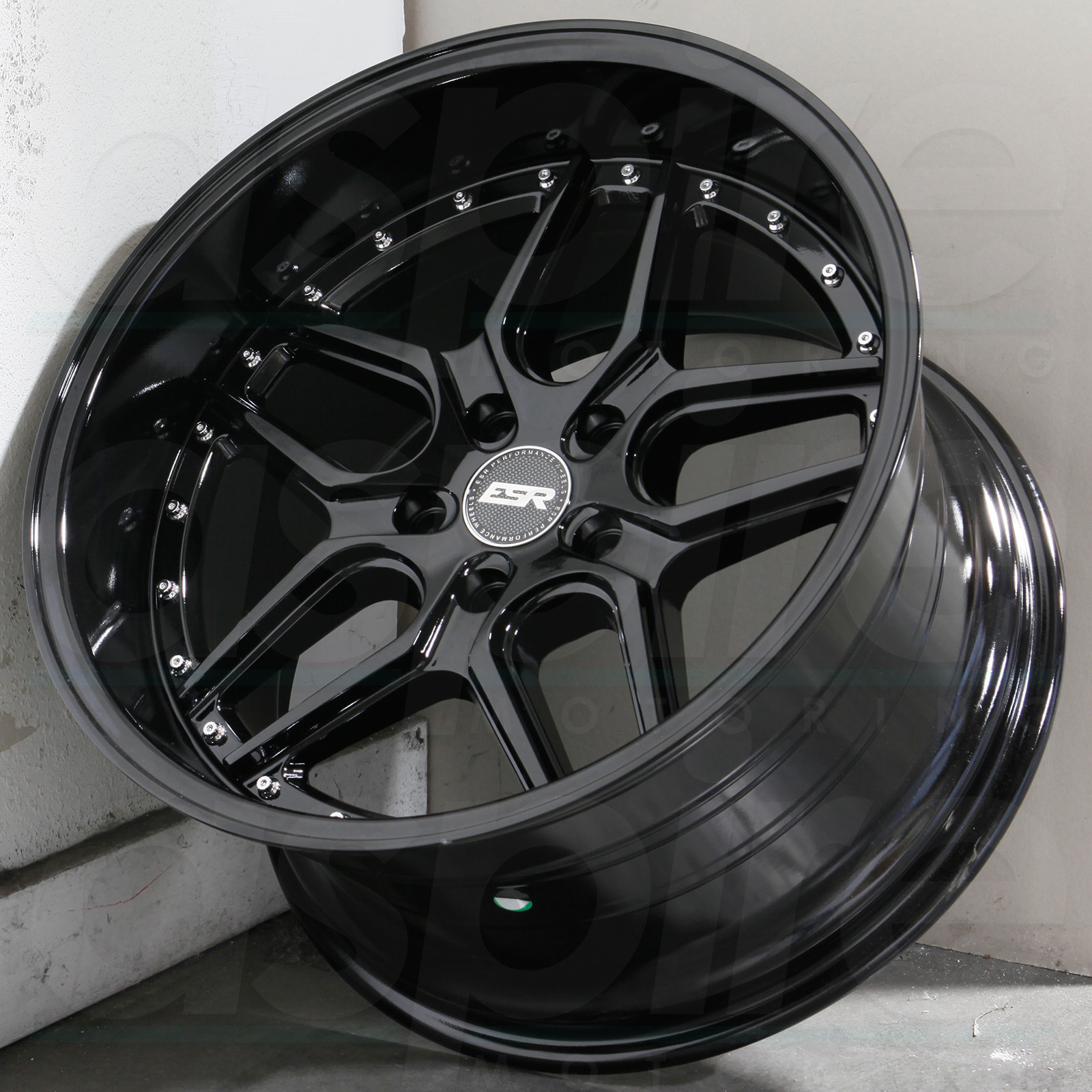 19x10 5 ESR CS15 5x108 Custom 22 Gloss Black Wheels Rims Set 4 Wheels