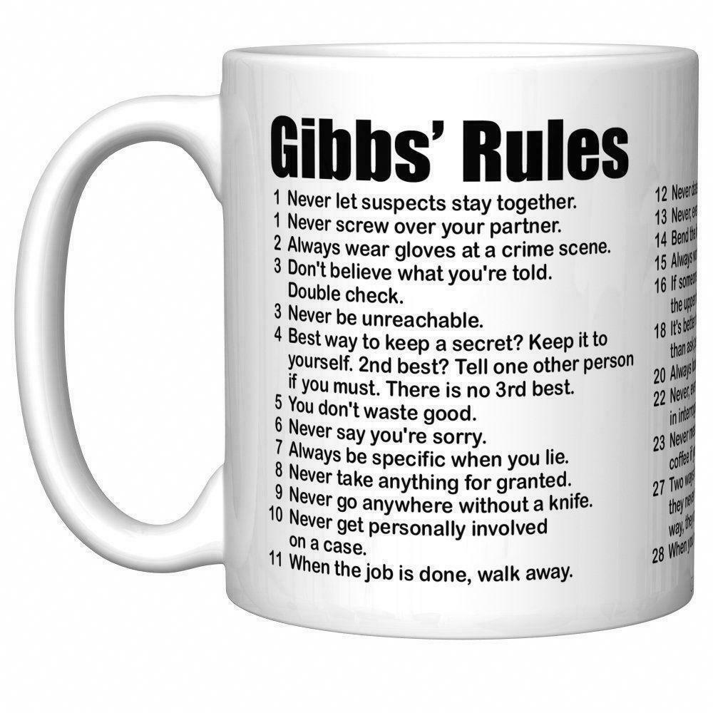 NCIS Gibbs' Rules Coffee Mug (Old Version) Son or Daughter, Kids,gift ...