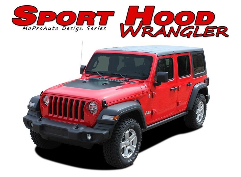 2018 2019 Jeep Wrangler JL Hood Blackout Decal Vinyl Graphics Stripes