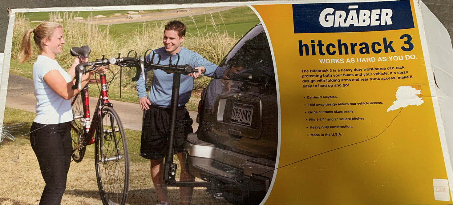 NEW Graber Hatchback 3 Bike Rack Black Car & Truck Racks