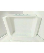 Pyrex SNOWFLAKE GARLAND #922 Brownie Square Baking Dish Blue White 8 x 8... - $34.60