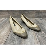 Bally Zinia Cap Toe Cuban Heel | Cream Leather | Gold Accent | Size 6.5 - $49.50
