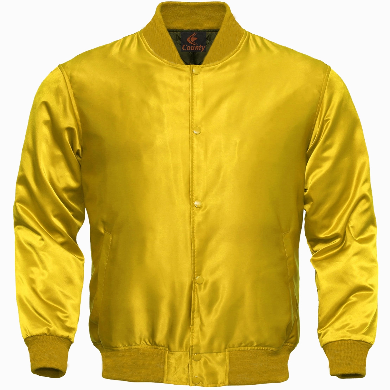 Letterman Baseball College Varsity Bomber Super Jacket Sports Wear Yellow Sat...