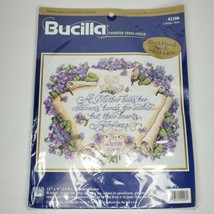 Bucilla 42206 A Mother's Heart Counted Cross Stitch Kit Violets 11x9 1998 - $19.99