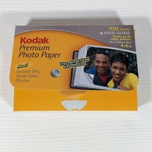 Kodak Premium Photo Paper 4x6 High Gloss 100 Sheets Instant Dry Vivid Color - $6.85