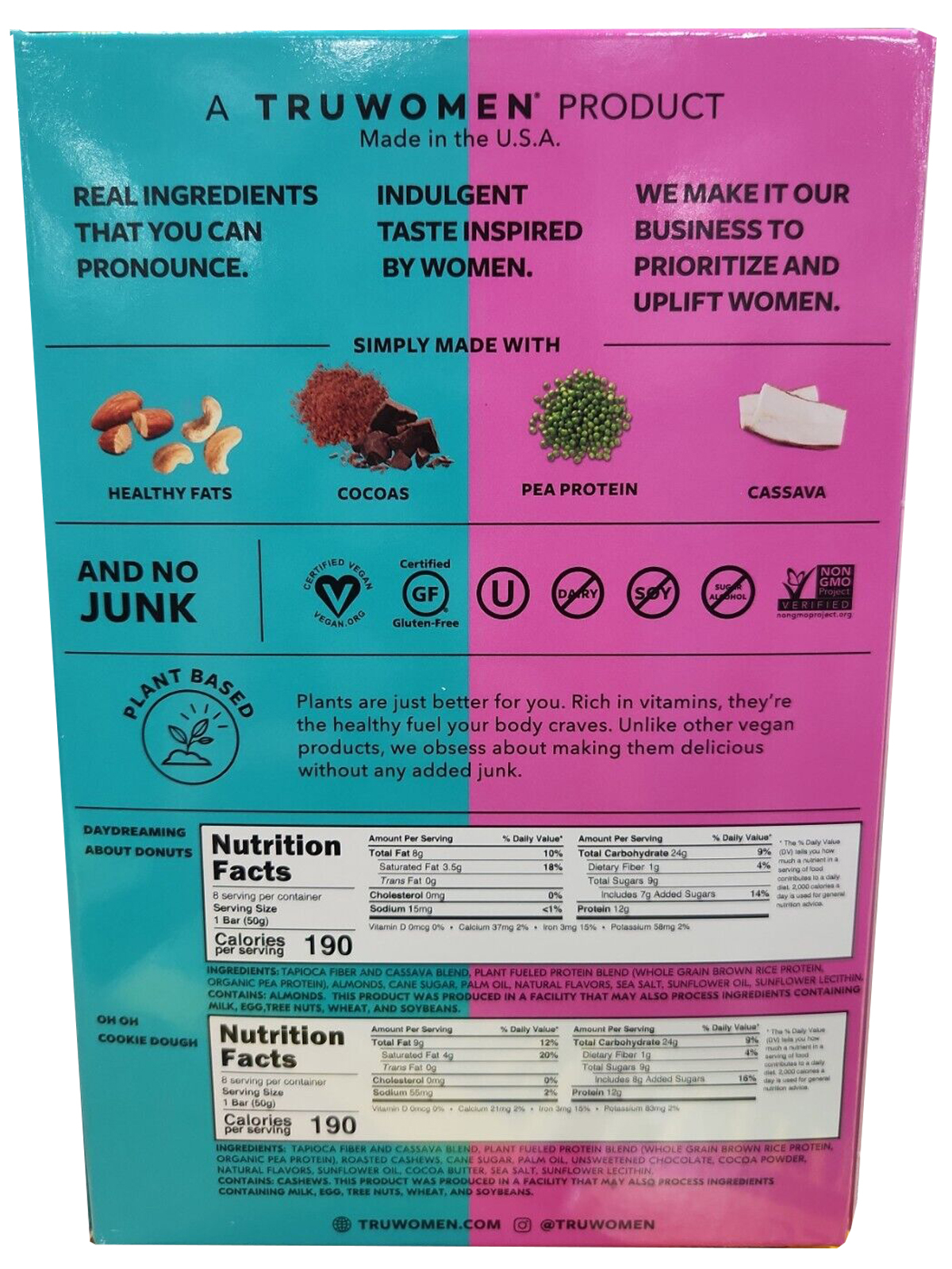 Trubar Plant Protein Bars 16ct/ 1.76 OZ Vitamins & Lifestyle Supplements