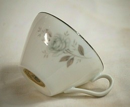 Windsor Rose 2-3/8" Flat Coffee Tea Cup Bluish Gray Roses Gray Leave Coupe Japan - $9.89
