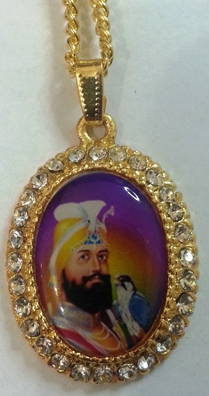 Large Gold Plated Sikh Hindu Religious Pendants Guru Nanak Guru