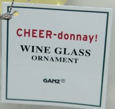 Ganz EX24351 Cheer donnay Wine Glass Ornament Pale Yellow Liquid image 4