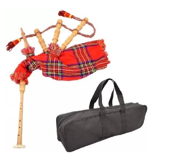 NEW JUNIOR PLAYABLE BAGPIPES /KIDS TOY BAGPIPE ROYAL STEWART TARTAN