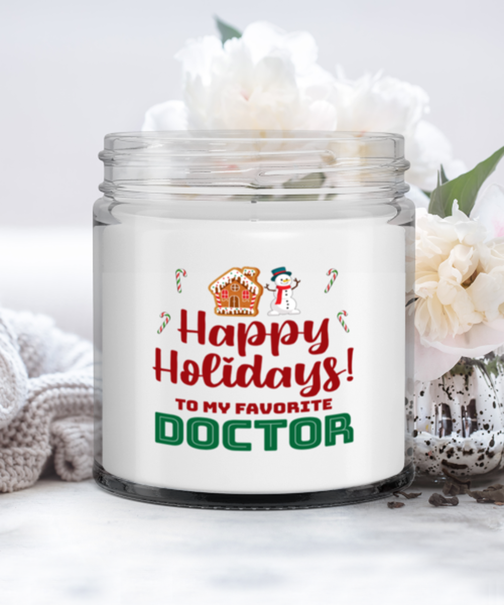 Doctor Holiday Candle - Happy Holidays To My Favorite - Funny 9 oz Hand Poured