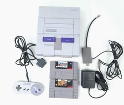 SNES Super Nintendo System Original Console Controller And 2 Games Tested - $106.43
