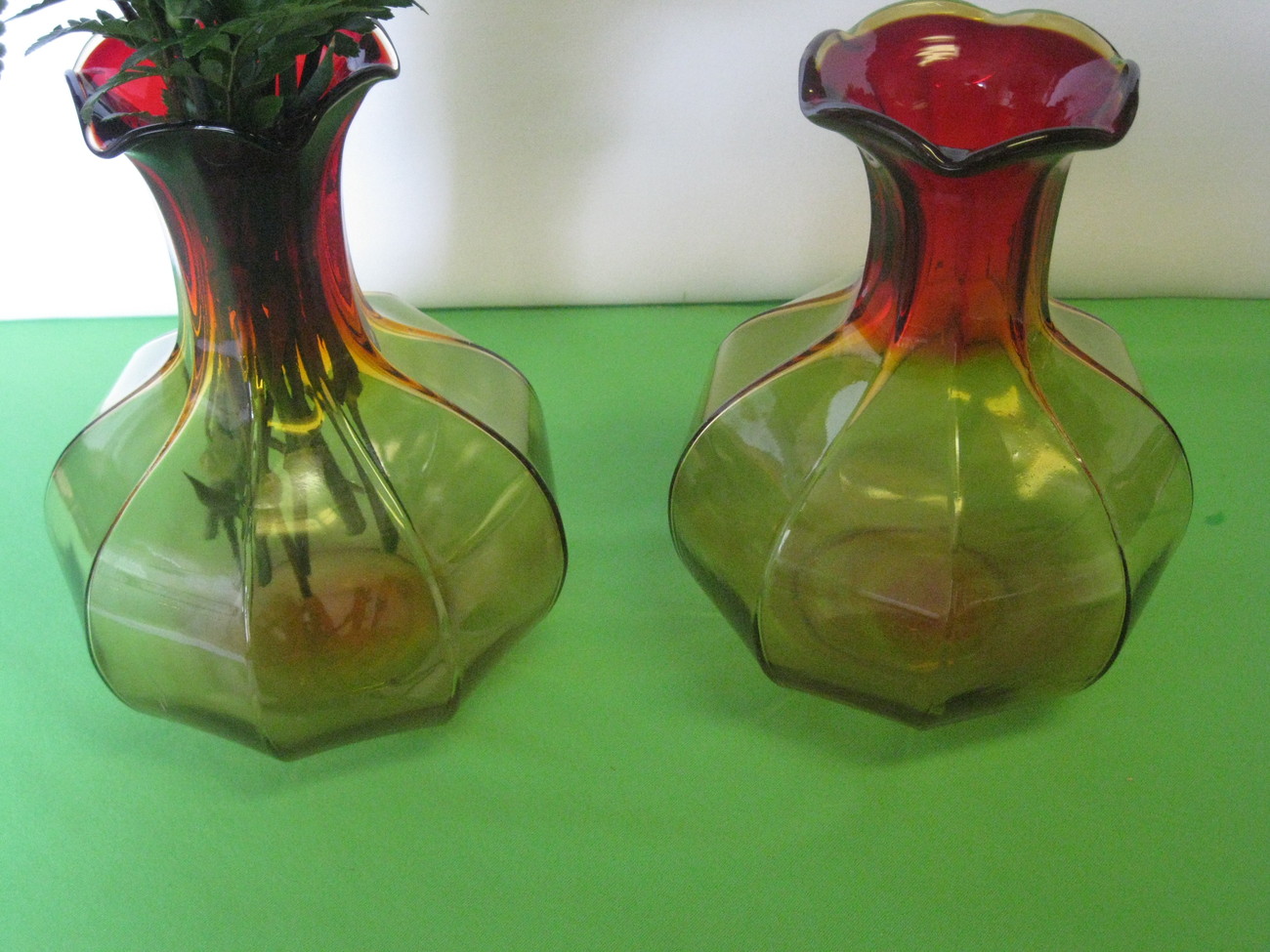 Indiana Glass Tiara Exclusives Amberina Glass Panel Vases USA Other