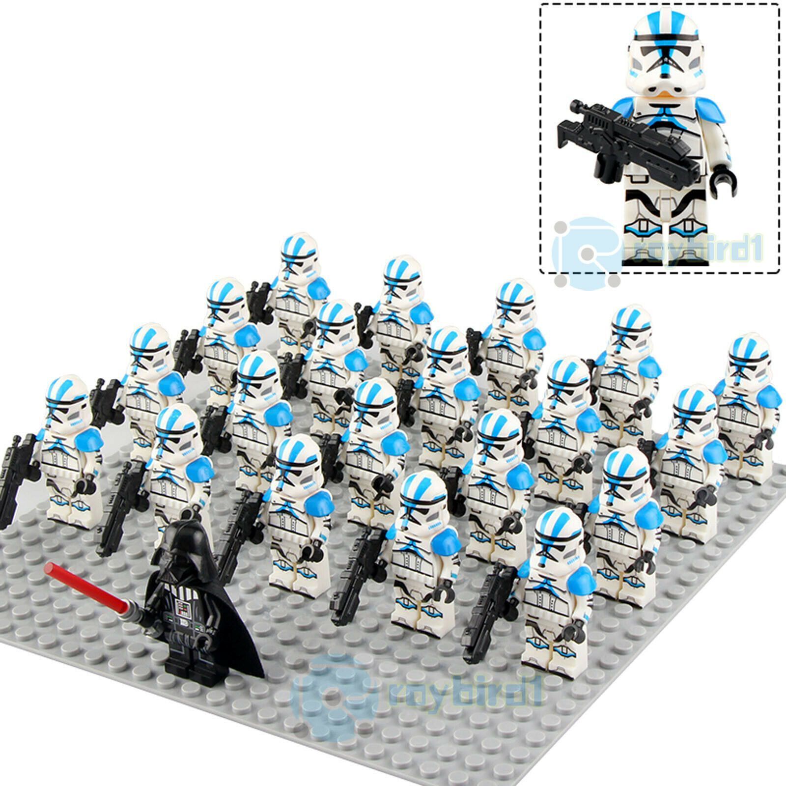 21Pcs Star Wars Custom 501st Legion Clone Trooper Rex Minifigure Block Fit Lego 