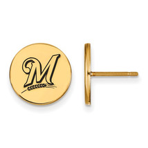 SS w/GP MLB  Milwaukee Brewers Small Enamel Disc Earrings - $94.08