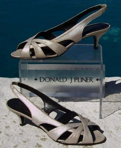 NIB $215 Donald J Pliner Patent Leopard Printed Slides Sandals 