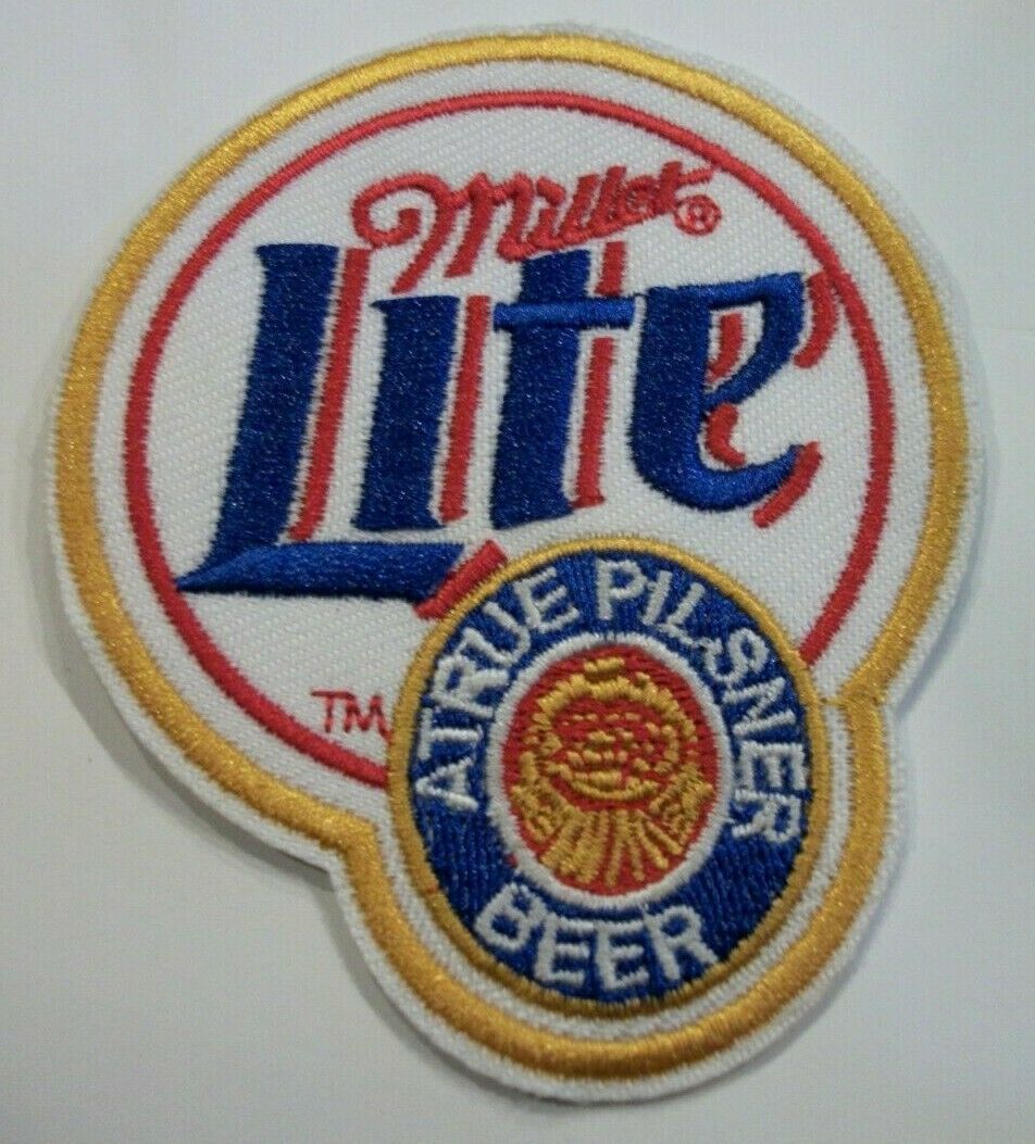 Miller Lite Beer ~Bar~Brewiana~Embroidered Patch~3 1/8 x 2 5/8~Iron or Sew On