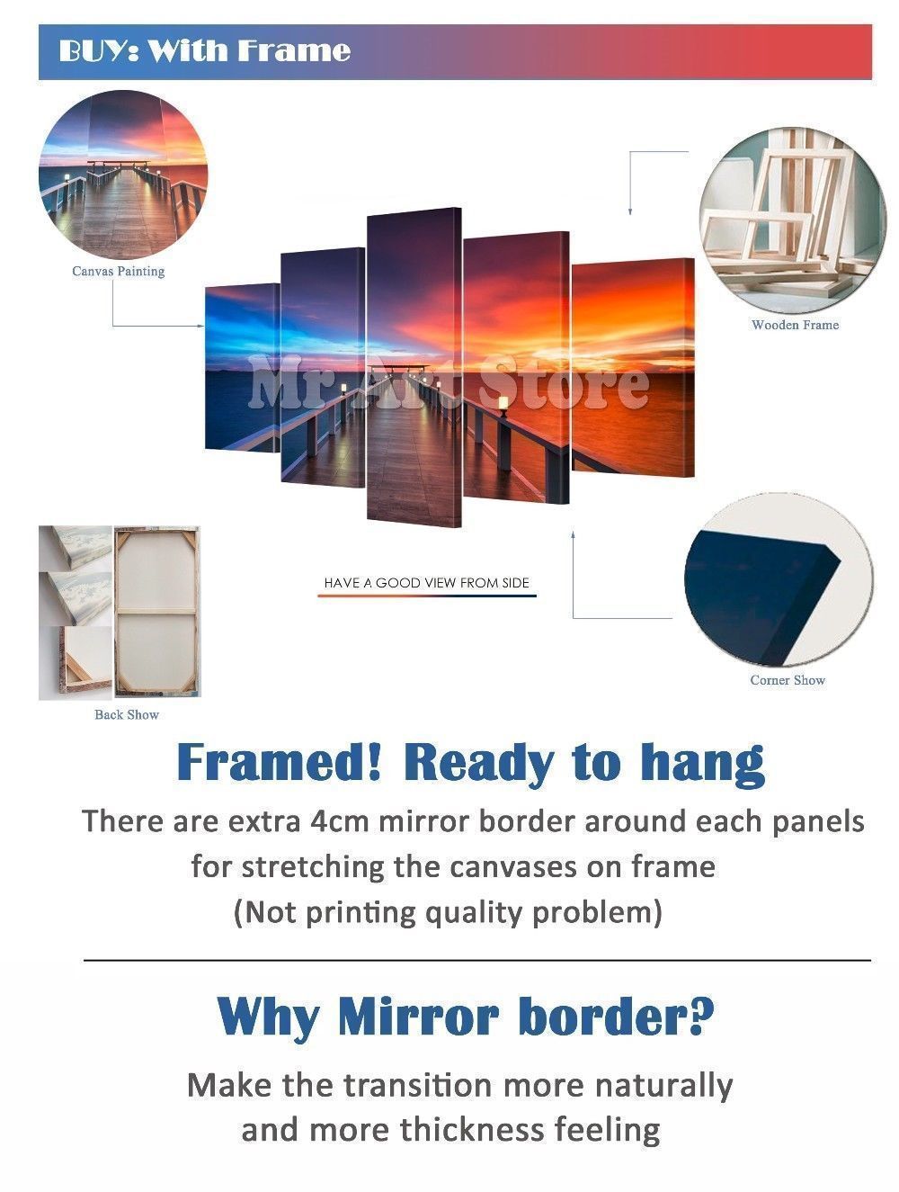 Framed 5 Panel Australia City Sunset Landscape Canvas Art ...