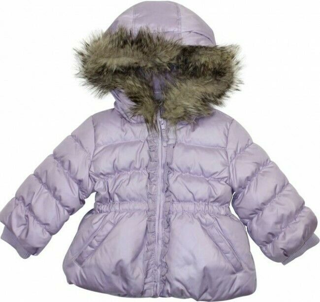 BABY GAP Toddler 12-18 months Jacket Puffer Coat Faux Fur Hood - Other ...