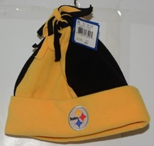 Reebok NFL Licensed Pittsburgh Steelers Black Yellow Fleece Winter Cap image 1