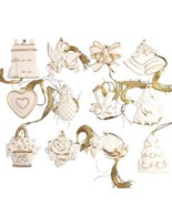 Lenox Wedding Wishes Ornaments Set of 12 Happily Ever After Christmas Wh... - $57.81