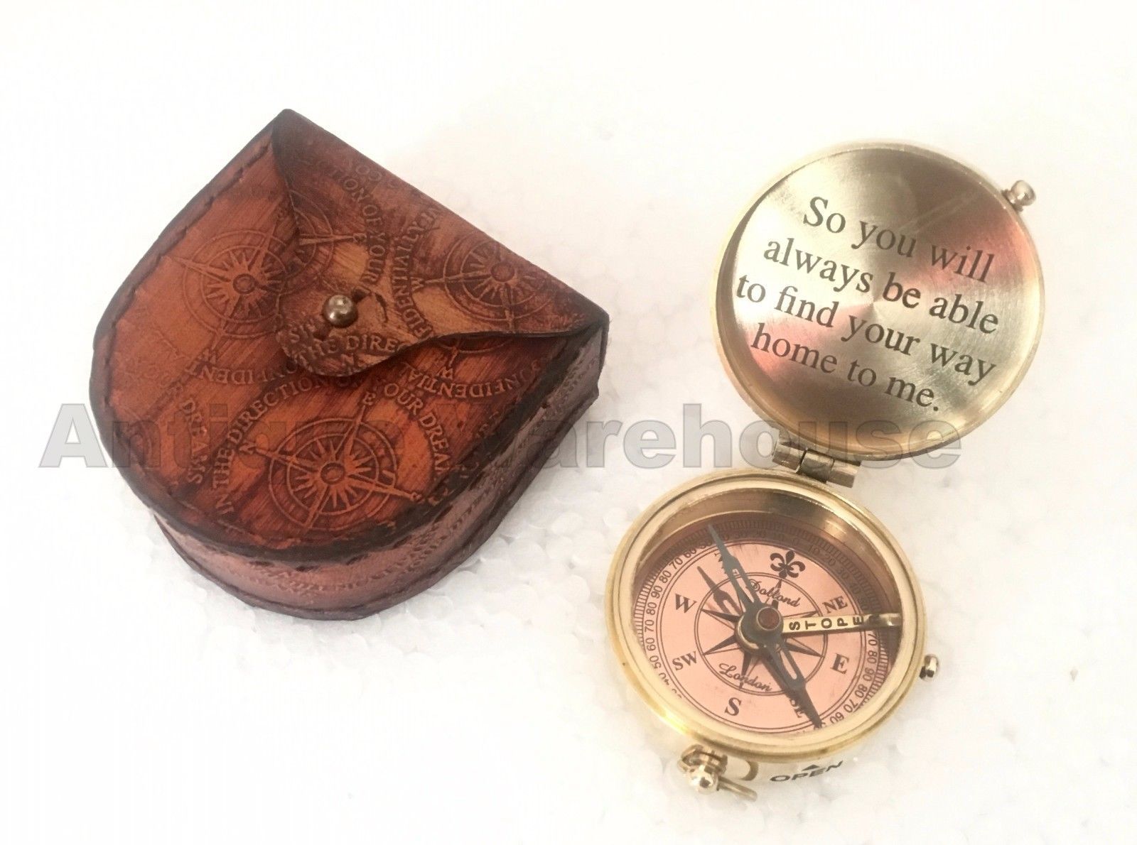 Maritime Working Compass With Case Handmade Right Direction Compass Set ...