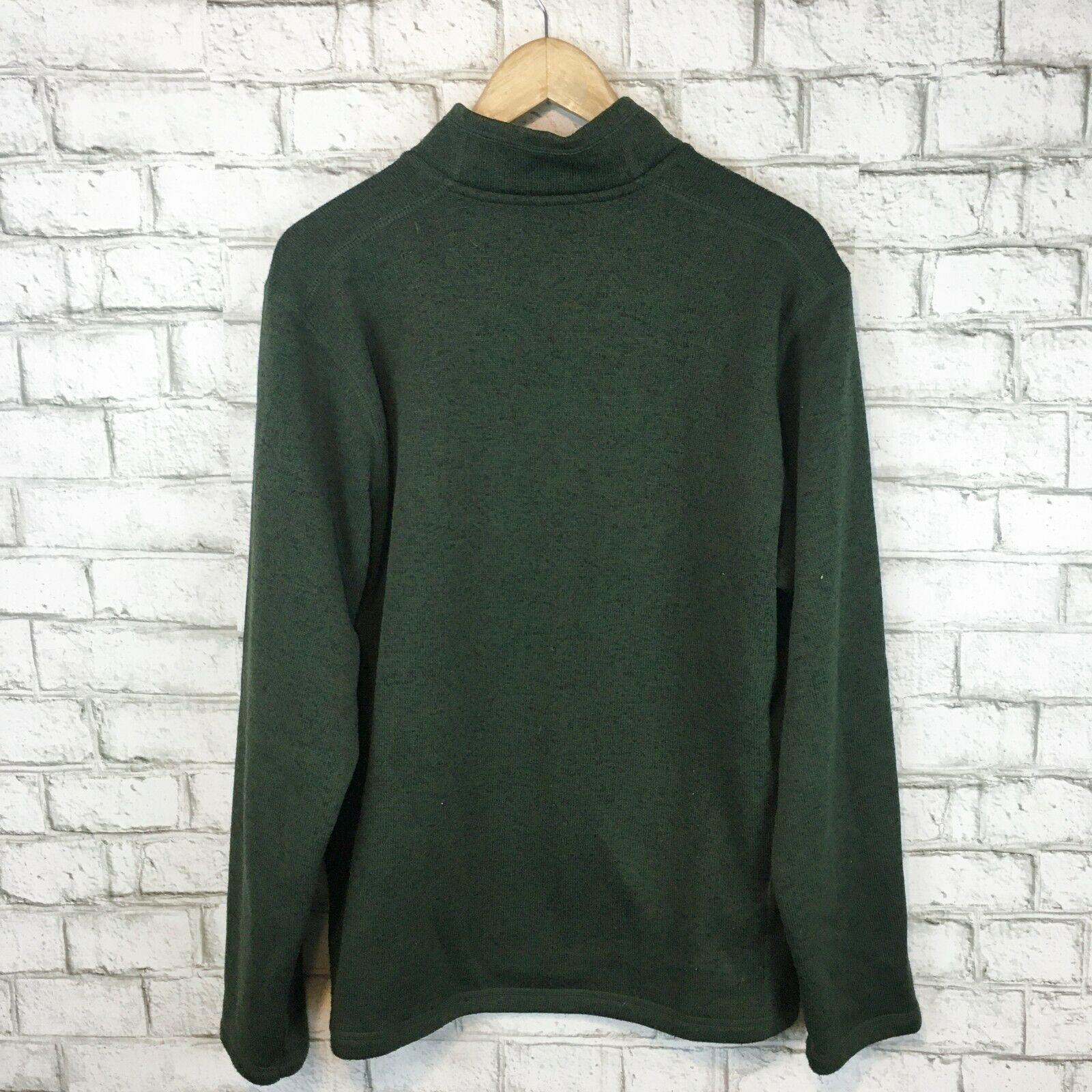 Eddie Bauer Men's Green Thick Fleece Half Zip Pullover Sweater Size ...