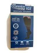 Copper Fit Ice Compression Socks Menthol Infused Unisex Black Small / Med  - $9.50