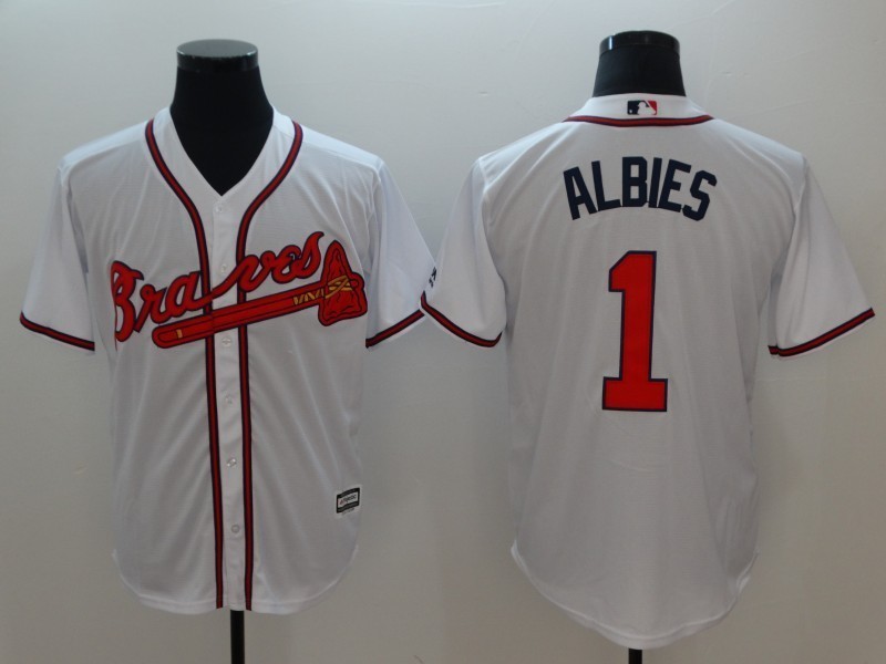 Mens 2018 Atlanta Braves Jersey #1 Ozzie Albies Jersey ...