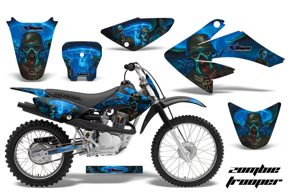 Dirt Bike Graphics Kit MX Decal Wrap For Honda CRF80 CRF100 20042010 ZOMBIE BLU Other