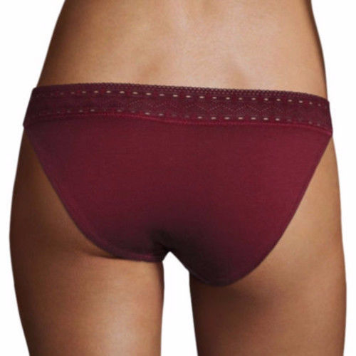 Flirtitude Women's Bikini Panties Size SMALL VLace Zinfandel New Panties