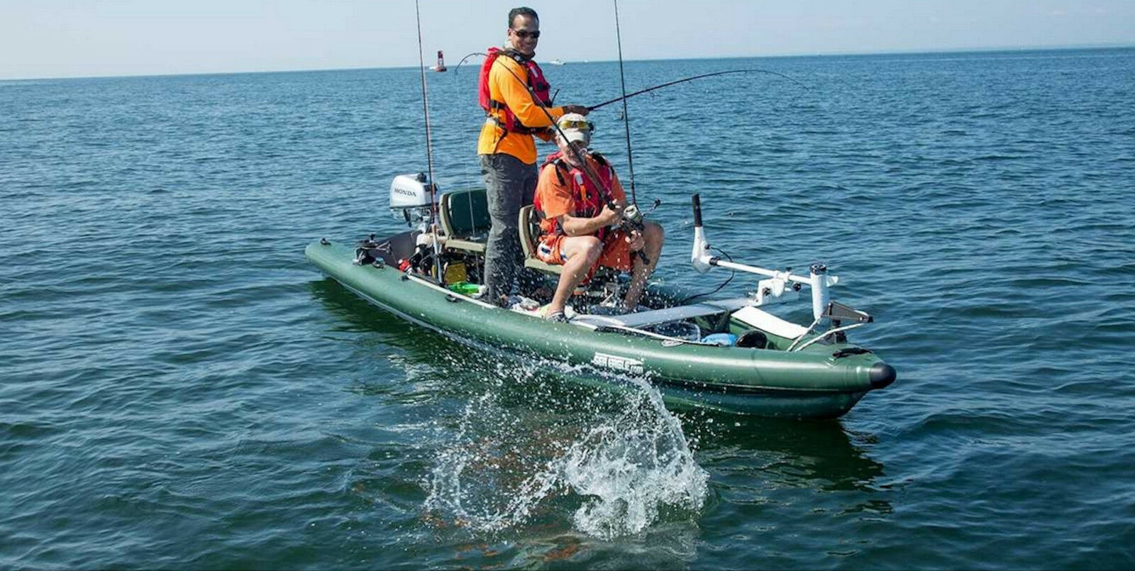 Sea Eagle FSK16 2Person Swivel Seat Canopy Pkg Fish Skiff Inflatable