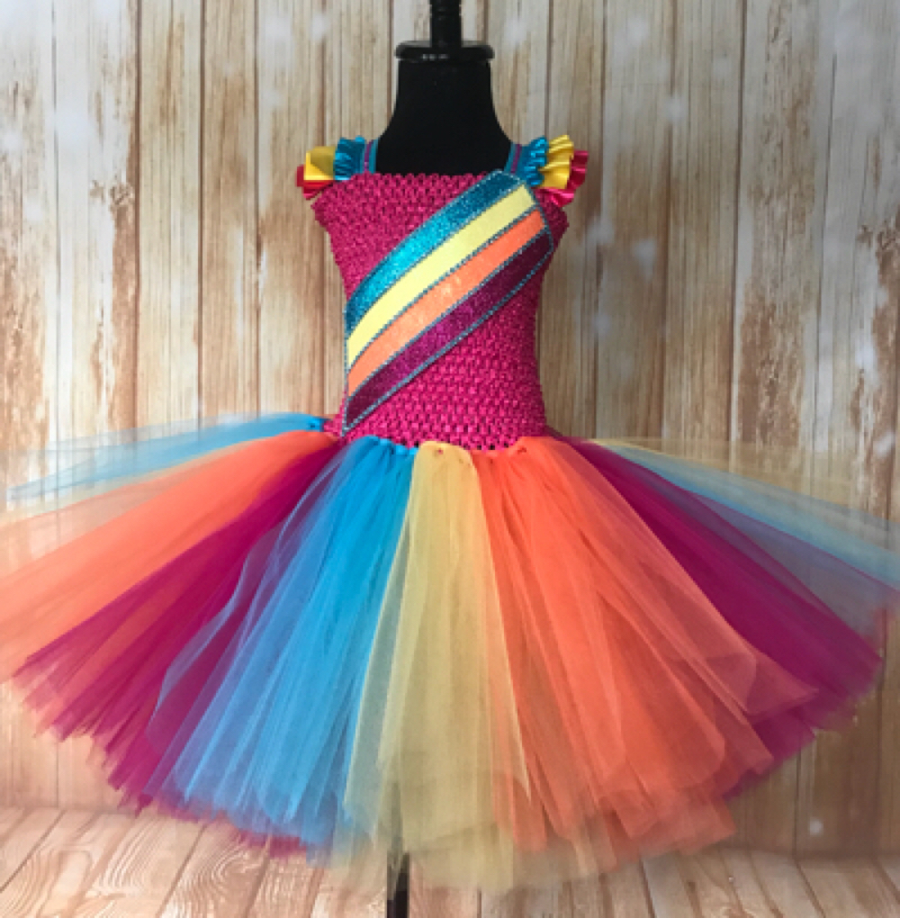 jojo siwa rainbow tulle dress