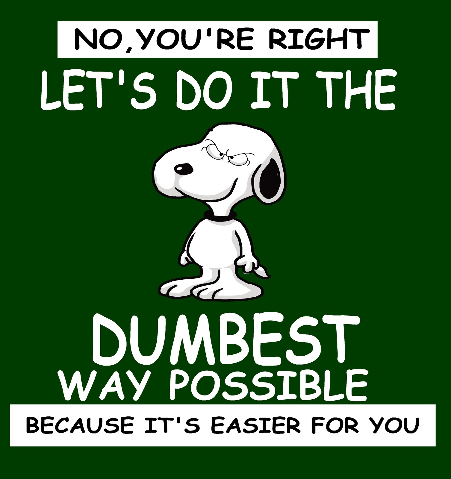 Custom Tshirt No you're right Let's do it the Dumbest way possible because it' TShirts