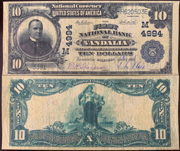 Reproduction $10 National Bank Note 1902 1st Natl. Bank Vandalia IL Copy... - $3.99