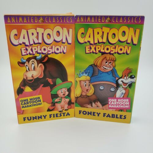 Cartoon Explosion - Foney Fables + Funny Fiesta VHS Tapes - VHS Tapes