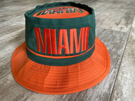 Vintage 90s S/M Miami Hurricanes Signatures Embroidered Spellout Bucket Hat - $99.99