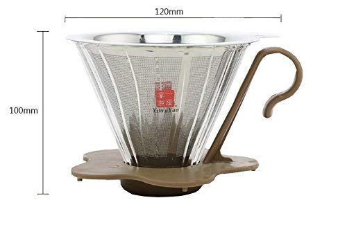 PANDA SUPERSTORE Durable Stainless Steel Mesh Coffee Filter Easy Holder Filter B
