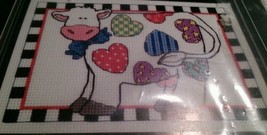Dimensions 6662 Patchwork Cow Counted Cross Stitch 1994 Sue Dreamer 7x5 - $18.80