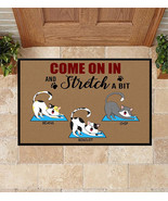 Personalized Yoga Cat Come In And Stretch A Bit Door Mat, Custom Animal Doormat - $29.65